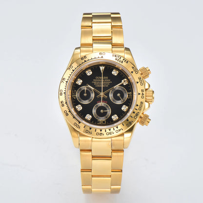 Luxury VK63 Watches gold 39mm quartz Chronograph Business Watch Men's VK63 Sport Sapphire Glass Gem dial Ceramic bezel inser