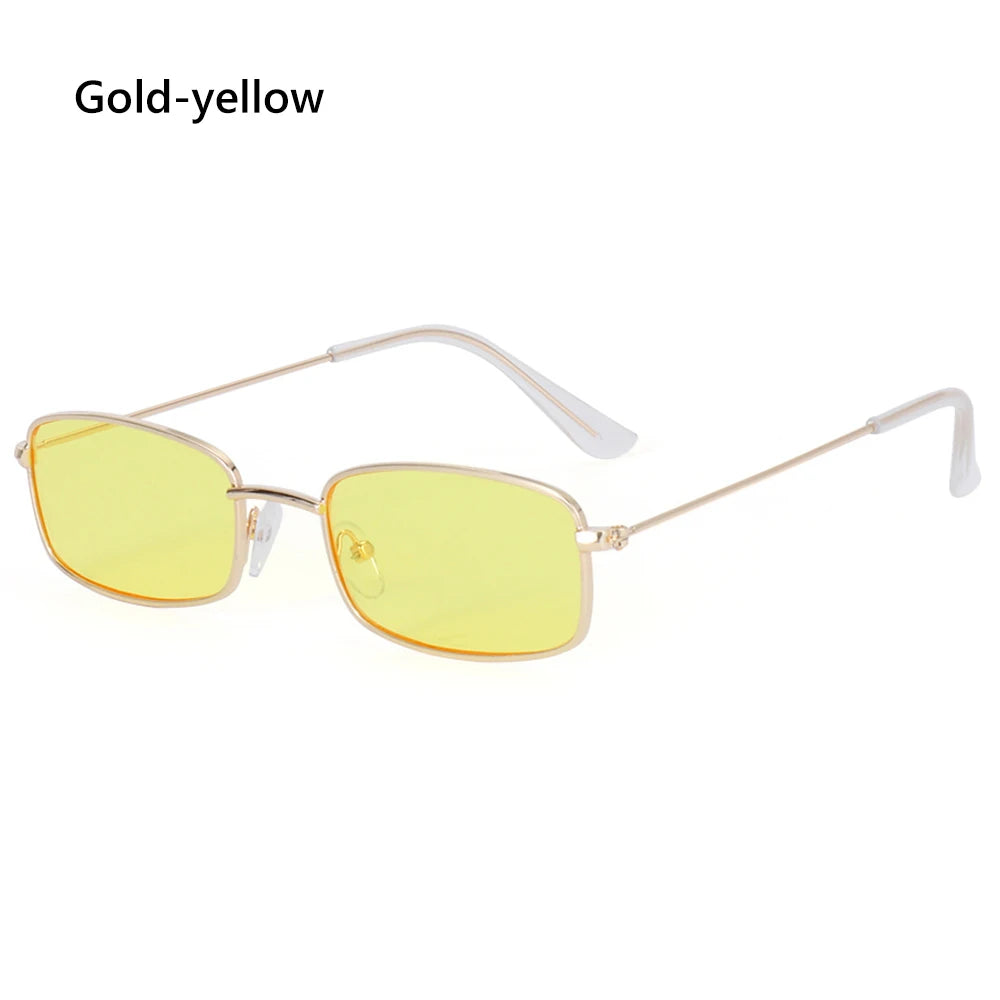 Fashion Small Rectangle Sunglasses Men Women Vintage Square Driving Sun Glasses Luxury Brand Metal Frame Eyewear