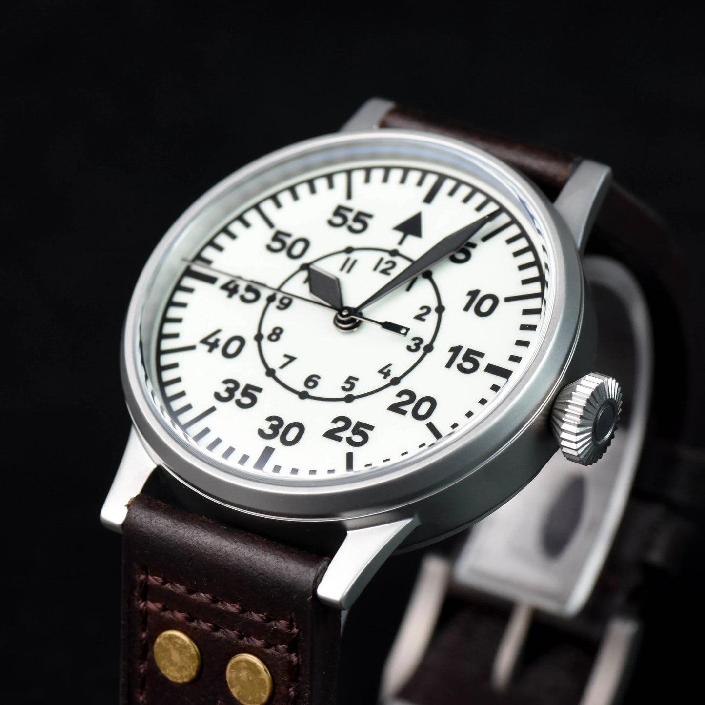 Hruodland 2025 New Pilot Men's Automatic Mechanical Watch Pt5000 Sapphire Luminous C3 Stainless Steel Waterproof 10Bar reloj hom