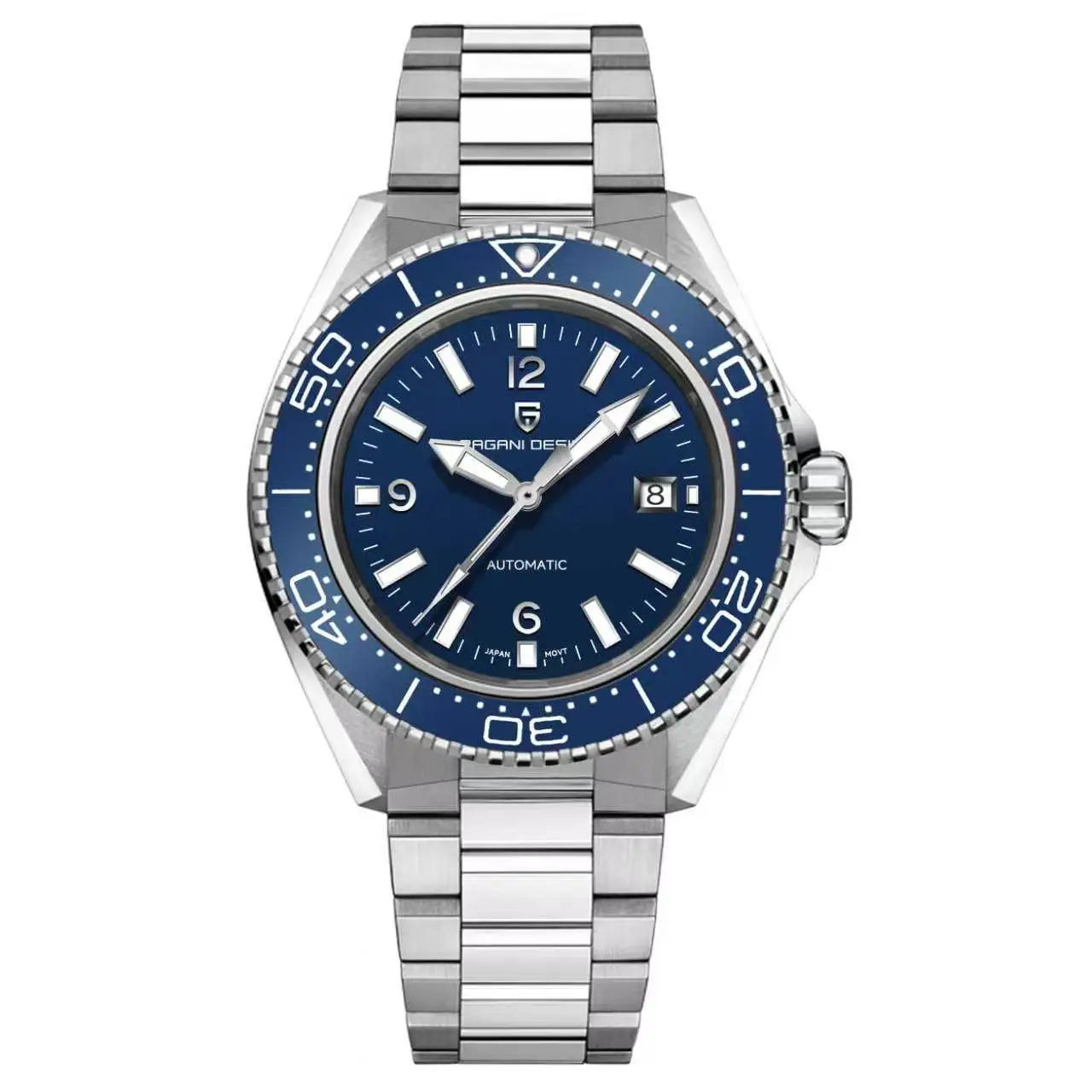 Pagani Design New Top Men's Mechanical Watch Luxury Sapphire Stainless Steel 100m Waterproof Ceramic Bezel Automatic Watch