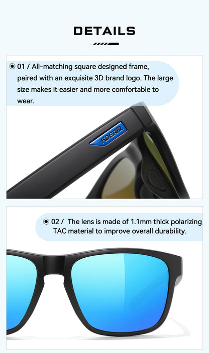 Ochelari de soare polarizați pentru bărbați KDEAM, mărime XXL, ochelari de protecție pentru sporturi în aer liber, lățime totală 155 mm, ochelari de soare extra mari