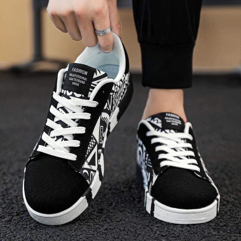 YRZL skateschoenen voor heren, canvas sneakers, casual ademende wandelschoenen, lichtgewicht platte herenschoenen, streetwear trend sportschoenen