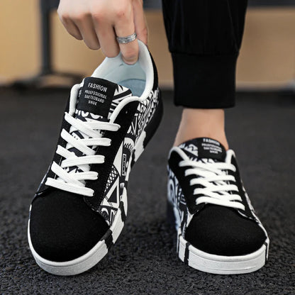 YRZL skateschoenen voor heren, canvas sneakers, casual ademende wandelschoenen, lichtgewicht platte herenschoenen, streetwear trend sportschoenen