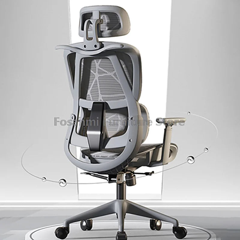 Breathable Mesh Computer Office Chair With Armrest and Lumbar support Adjustable Ergonomic Desk Chair Home Gaming Headrest Chair