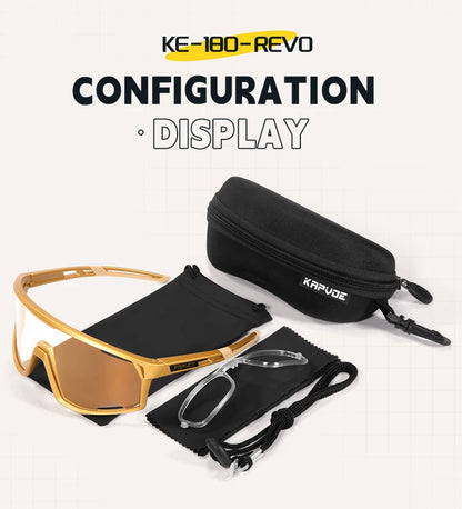 KAPVOE Ochelari UV400 pentru bărbați și femei, pentru ciclism de șosea, sporturi montane, activități în aer liber, ochelari de soare fotocromatici pentru ciclism, ochelari de bicicletă