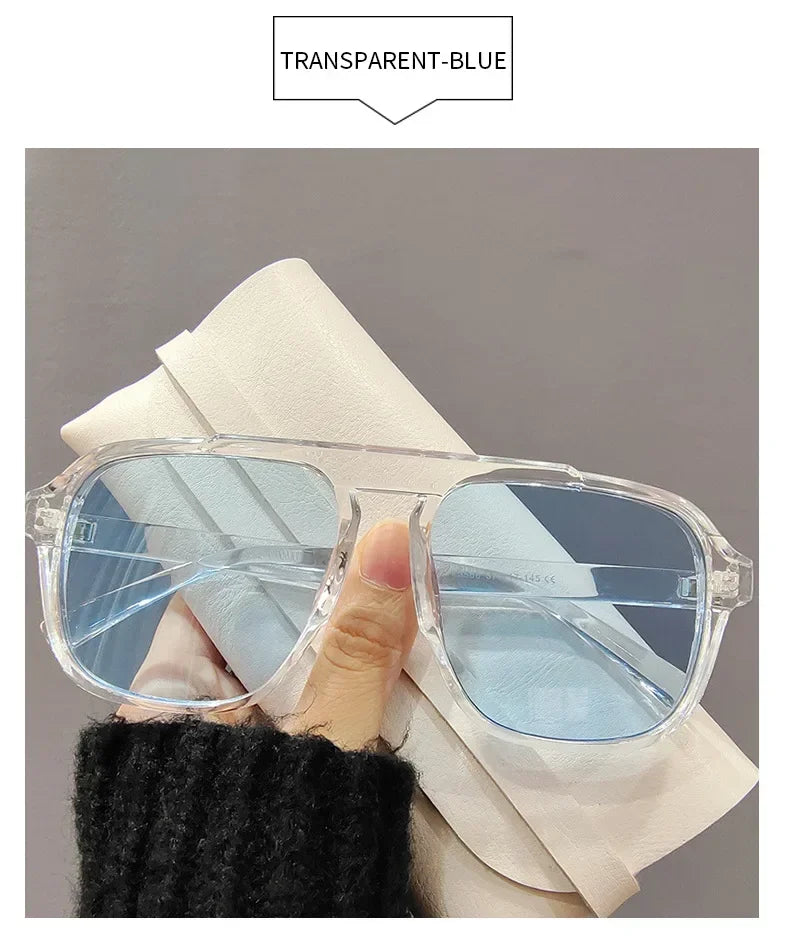 Ochelari de soare la modă pentru femei și bărbați, ochelari de soare cu ramă dublă, stil vintage, pentru activități în aer liber, călătorii și conducere, cu protecție UV400