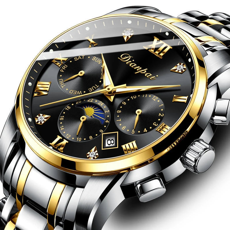 Dianpai automatisch mechanisch herenhorloge – Luxe model, waterdicht, multifunctioneel, voorzien van een lichtgevend display en een trendy ontwerp.