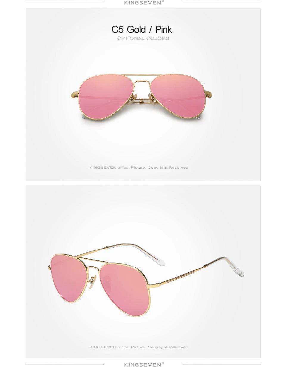 Ochelari de soare KINGSEVEN Pilot Alloy, polarizați, UV400, antireflex, cu ramă integrală, lentile Parsnip, pentru femei, ochelari retro de lux