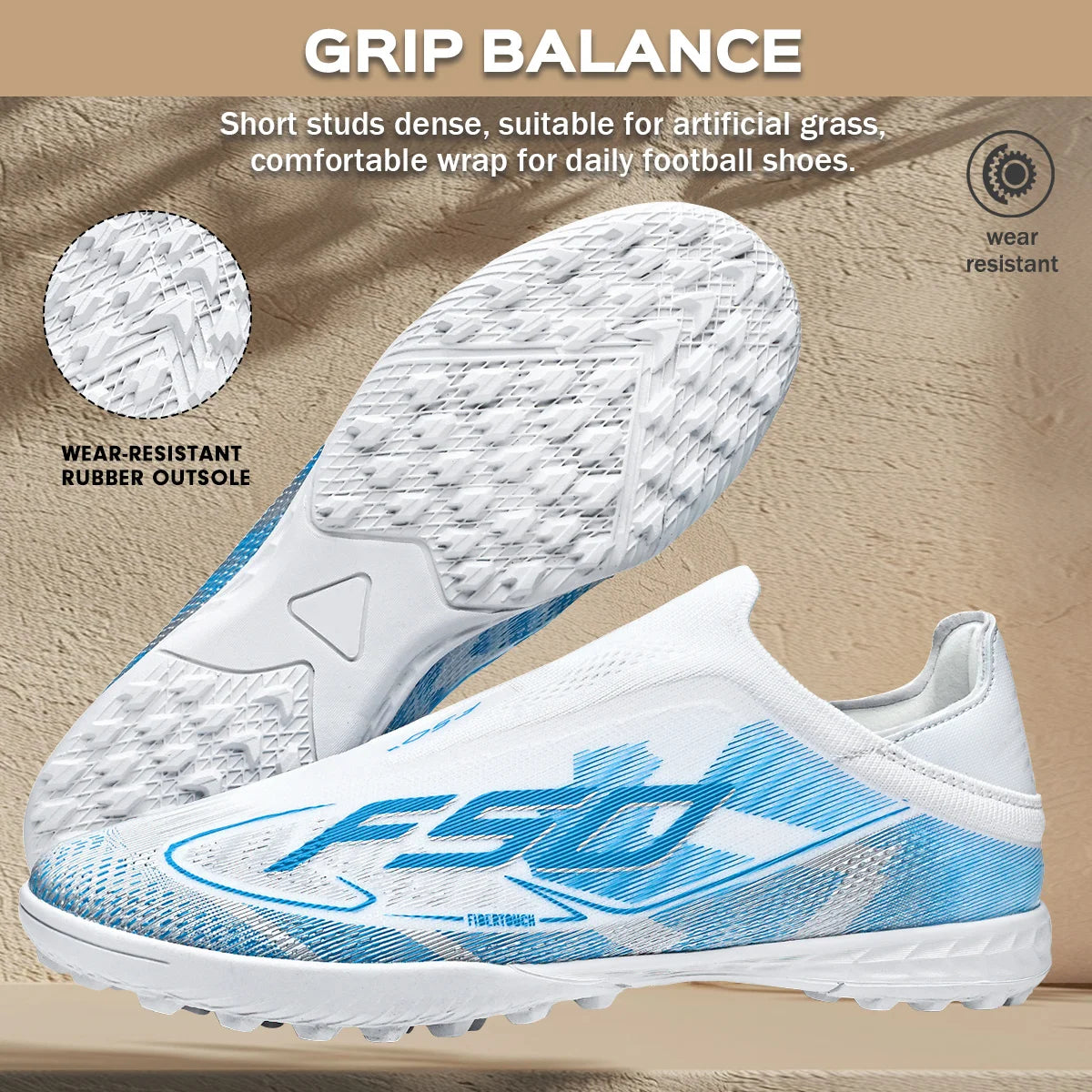 Professional Training TF Soccer Shoes for Men Women Kids PU+Fabric Breathable Wear-Resistant Rubber Sole