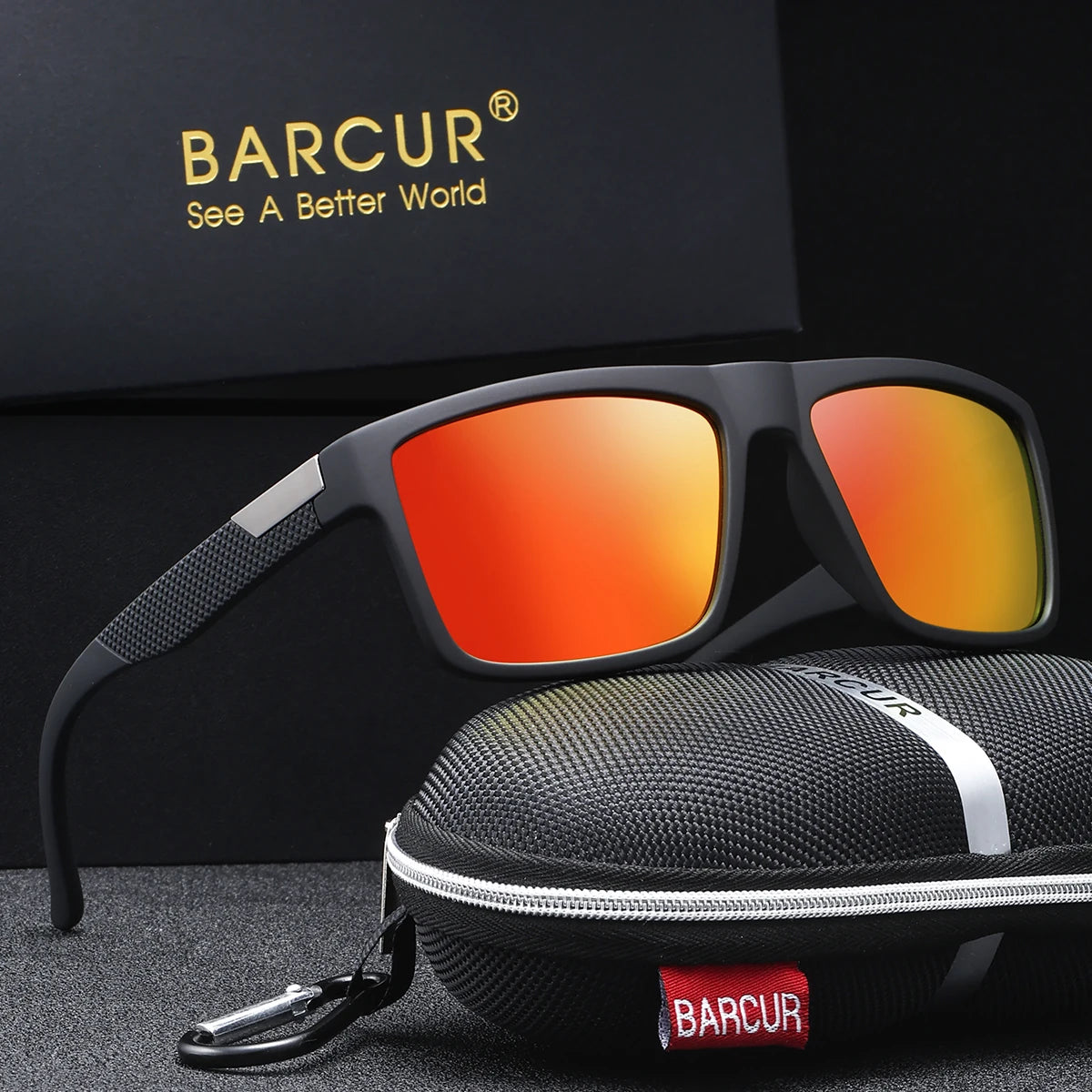 BARCUR Ochelari de soare simpli și confortabili, în stil business, pentru călătoriile zilnice, cu protecție UV, ambalaj de marcă