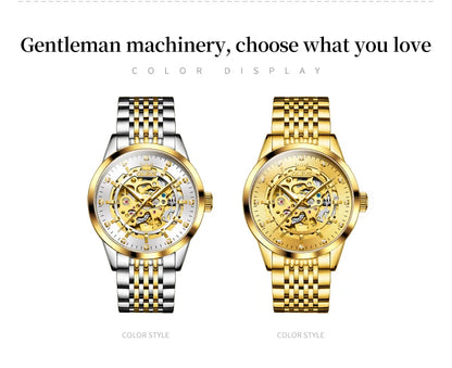 OLEVS 9920 Original Skeleton Men's Watches Solid Stainless Steel Waterproof Luminous Man Watch Luxury Automatic Mechanical Watch
