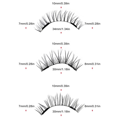 MAGEFY 3 Pairs Magnetic Eyelashes with Applicator Glue Free Reusable Magnetic Lashes Multiple Styles Natural Anime Magnetic Lash