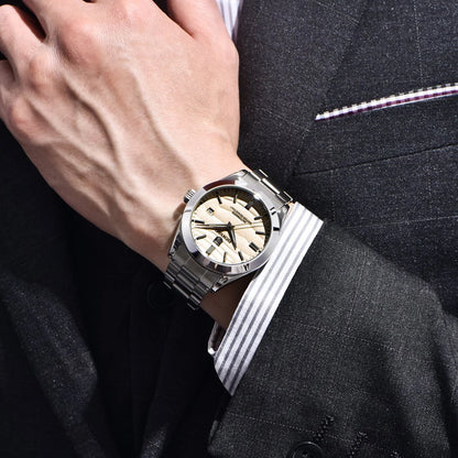BENYAR best seller 40MM Luxury Mechanical Automatic Watch 316L Stainless Steel Waterproof Calendar Fashion SimpleWatches for Men