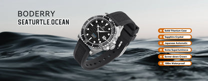 Boderry Bronze Watch Seaturtle Titanium Diver Luxury Wristwatch Automatic Mechanical Wristwatch Sport 200M Waterproof Luminous