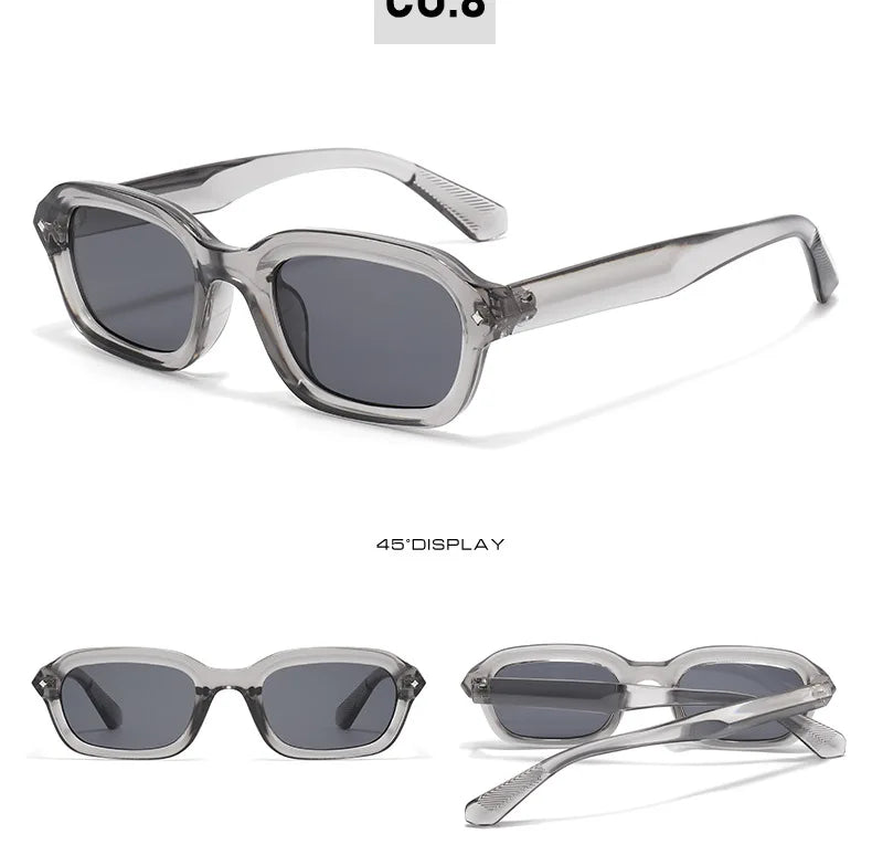 BOYSEEN Ochelari de soare de plajă pentru bărbați, de vară, portocalii, UV400, ochelari de soare punk cu ramă îngustă și formă pătrată