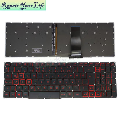 Teclado retroiluminado PT-BR Brasil US RU para Acer Nitro 5 AN515-54 AN515-43 AN517-52 AN517-51 AN517-54 AN715-51 Espanha LA IT TR GR FR