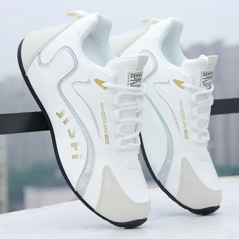 Vattentäta sneakers i PU-läder för män, lediga sportskor, lätta, andningsbara, platta och halkfria tennisskor, Zapatillas Hombre
