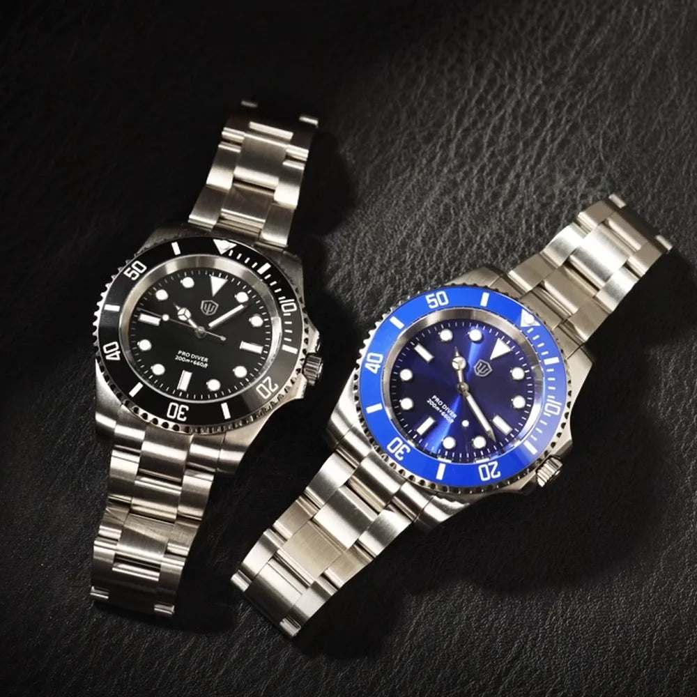 Watchdives WD1680Q V2 Men Watch VH31 Sweep Second Quartz Movement AR Sapphire Luminous BGW9 20Bar Waterproof Steel Wristwatches