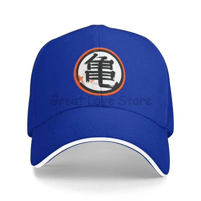 DBZ Kanji Print Baseball Cap Men Adjustable Sun Hat Luxury Trucker Sandwich Cap Women Casual Snapback Bucket Caps Golf Hats
