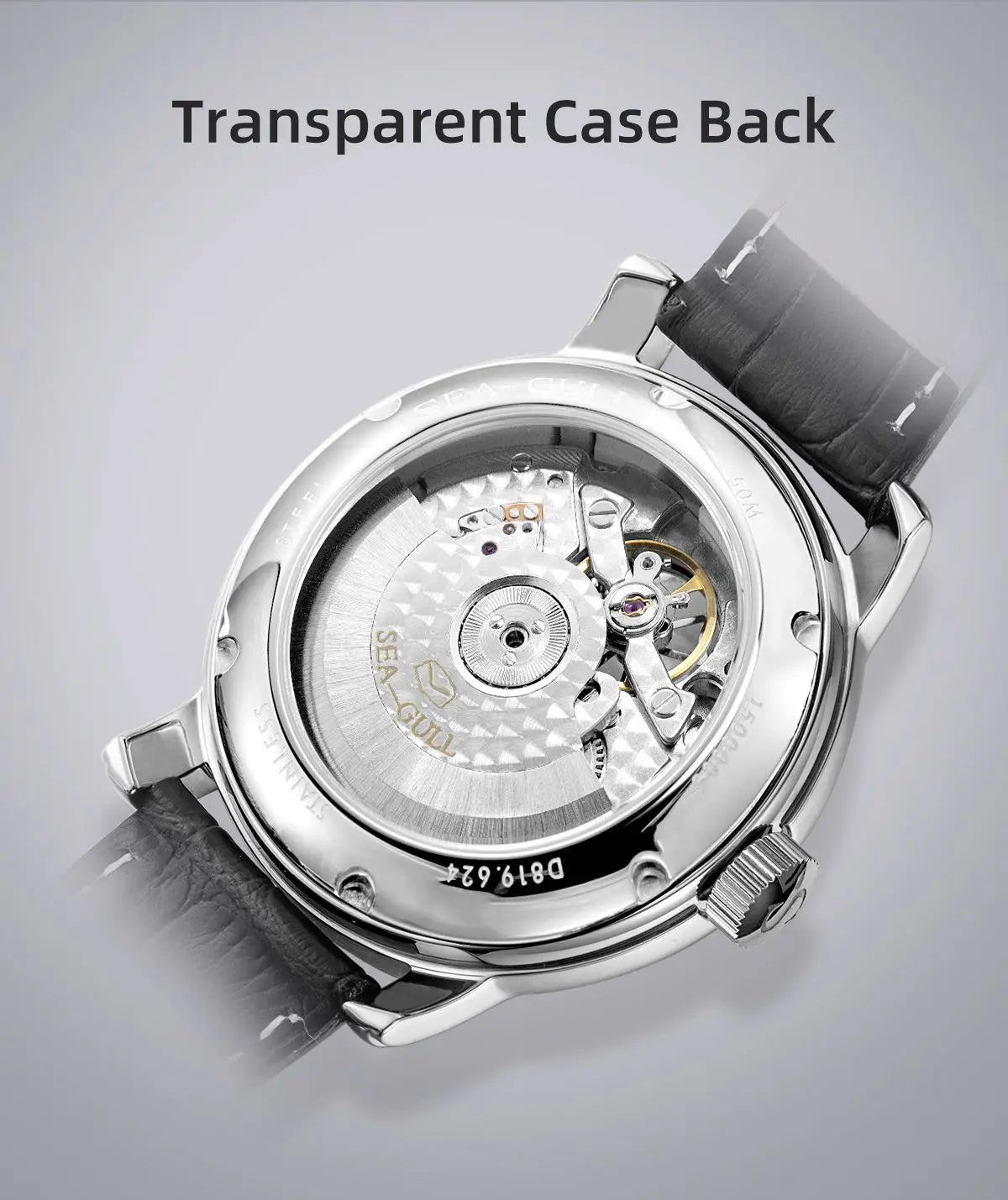 NEU Herren-Automatikuhr mit mechanischem Seagull ST25-Uhrwerk, modische Herrenarmbanduhr mit skelettierter Unruh, Casual-Business-Uhr 819.624