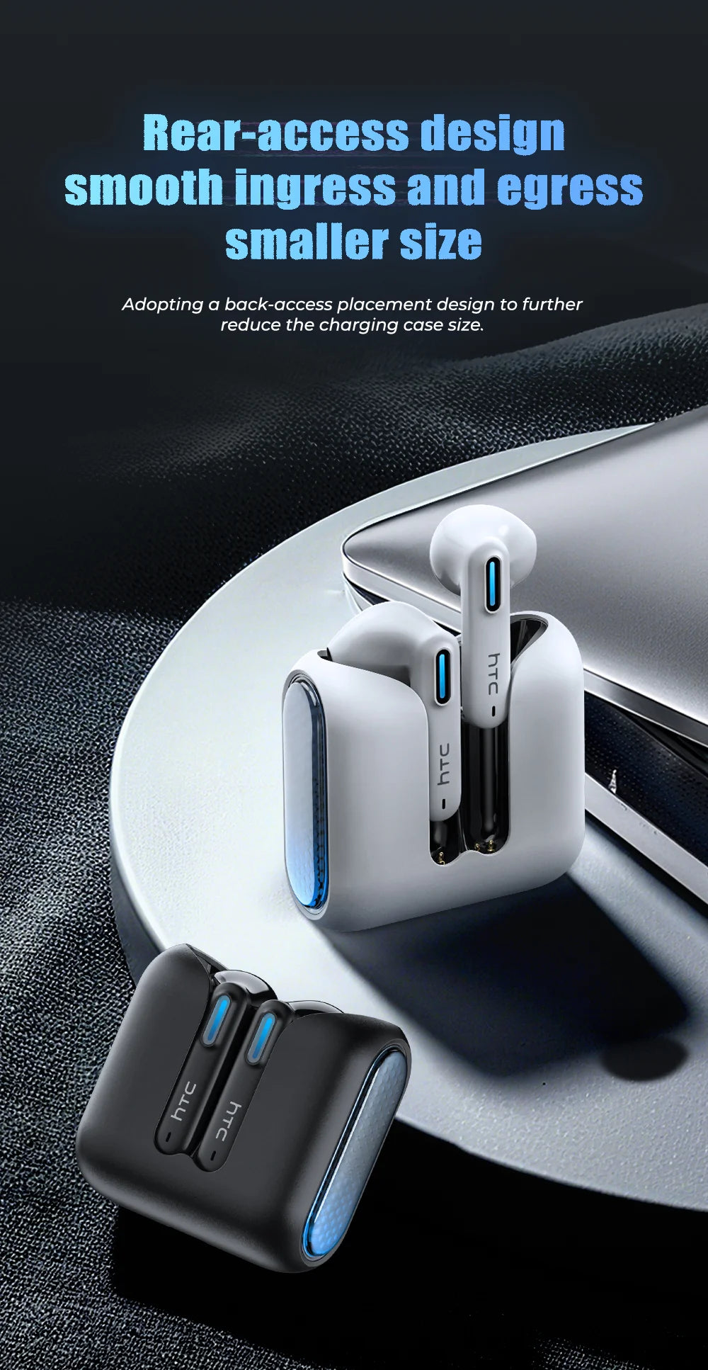 HTC NE49 6.0 True Wireless Earbuds Gaming HiFi Deep Bass Lightweight Cool Design IPX5 Waterproof Choice