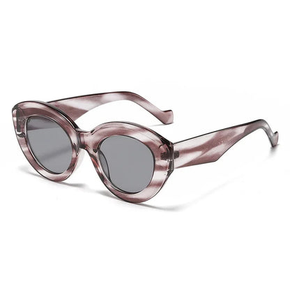 JNPCXI Ochelari de soare pentru femei, model „Cat Eye” supradimensionat, la modă, cu dungi verzi, stil retro, protecție UV400; ochelari de soare ovali pentru bărbați, la modă