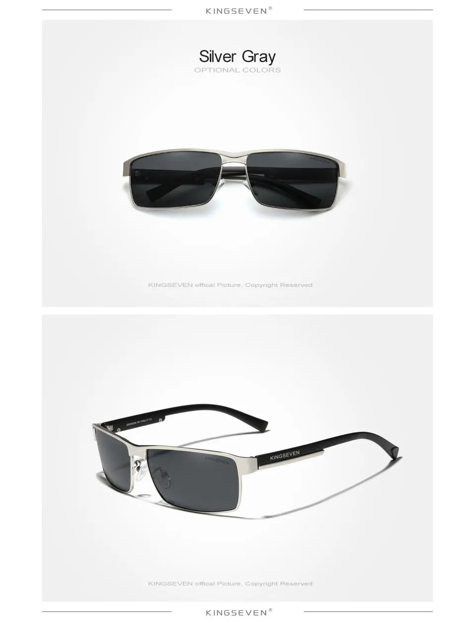 KINGSEVEN Ochelari de soare polarizați fotocromatici pentru bărbați, model pentru femei, ochelari de soare cameleon, UV400, anti-orbire, pentru șofat, ochelari pătrați