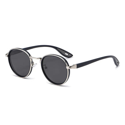 Ochelari de soare cu lentile ovale metalice, protecție UV, ramă mică în stil retro, ochelari de soare clasici de marcă, creație de designer, pentru femei și bărbați