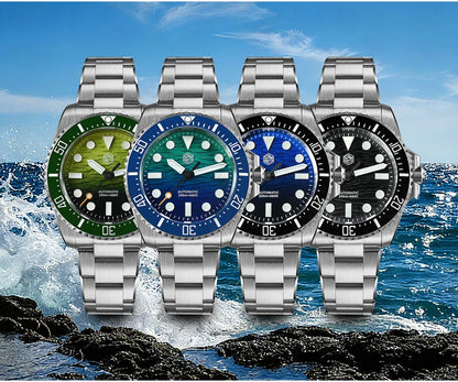 San Martin 2026 Men Diver Watch 38mm Wave Texture Dial Miyota 90S5 Automatic Mechanical Luxury Wristwatch Waterproof 200m SN0126