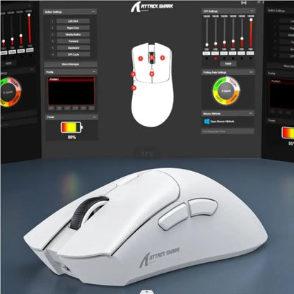 Attack Shark R1 Wireless Mouse for Gaming 1000 Hz PAW3311 Sensor, Rechargeable, Bluetooth Tri-mode, Ergonomic