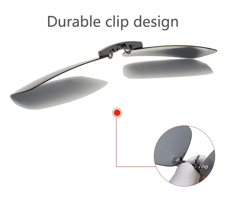BOYSEEN Ochelari de soare polarizați cu clemă, lentile pentru vizibilitate zi și noapte la volan, unisex, sport, pescuit, ochelari pentru miopie, bărbați, femei, călătorii, activități în aer liber