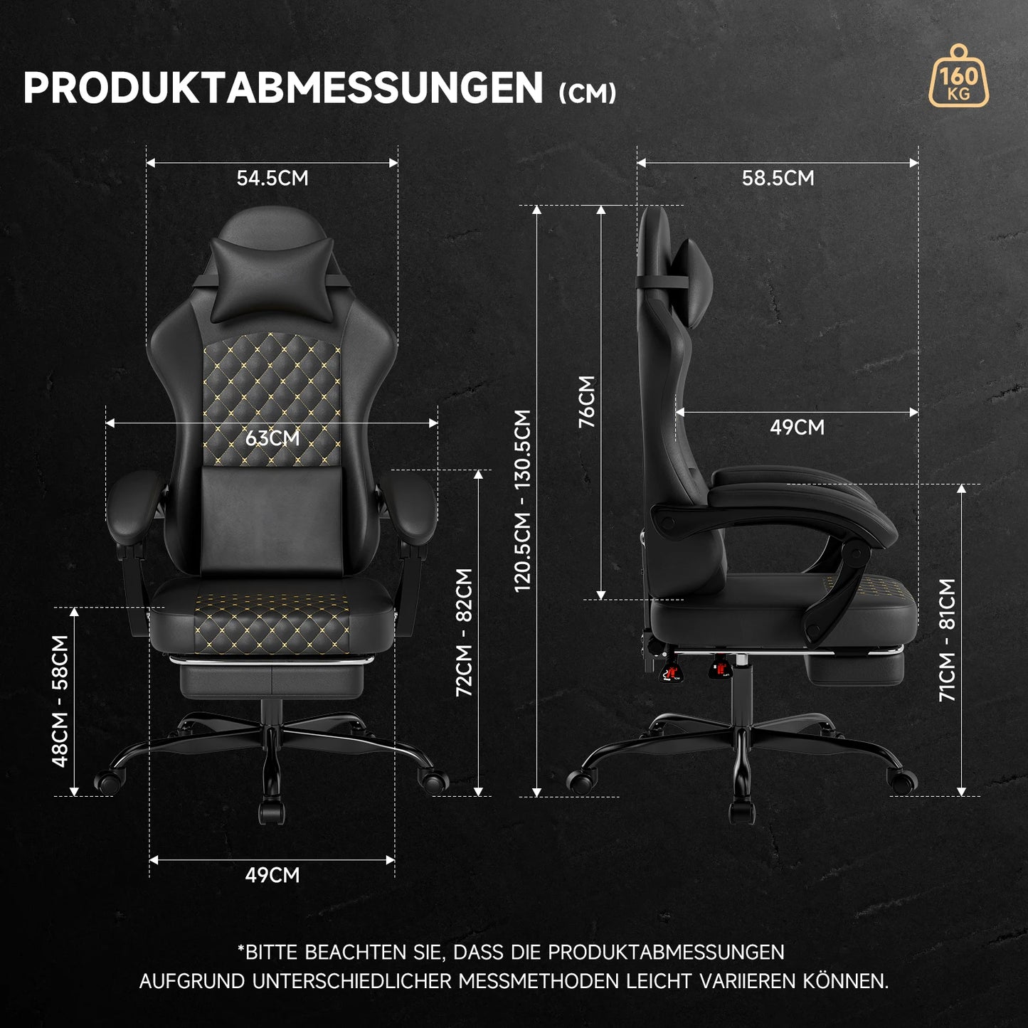 Cadeira Gaming Ergonómica PINGGO com Apoio para os Pés, Massagem, Pele PVC, Cadeira de Escritório para PC Gaming, Capacidade de Peso 150kg