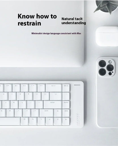 Lofree FLOW2 Mechanische Tastatur fürs Business-Büro, kabellos per Bluetooth und kabelgebunden, leiser und sanfter Klang, kompatibel, geräuscharm, Aluminiumgehäuse