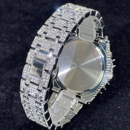 UNIGUET Luxury Full Diamond Watch For Men Fashion Hip Hop Ice Qut Bling Jewelry Quartz Wristwatch For Man Dropshipping