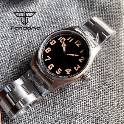 Tandorio 39mm Diving Pilot Automatic Watch for Men NH35/PT5000/Miyota8215 Movement AR Sapphire Crystal 20BAR Waterproof Luminous