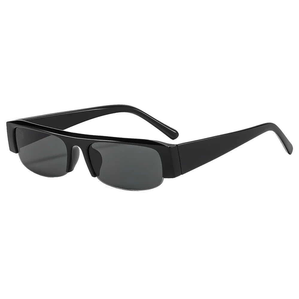 ochelari de soare vintage, mici, dreptunghiulari, cu jumătate de ramă, negri, cu lentile în degrade leopard, pentru femei, ochelari de soare la modă pentru condus