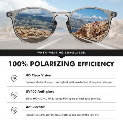 Ochelari de soare LM Retro rotunzi pentru femei și bărbați, ultralegeri, din TR90, polarizați, unisex, pentru șofat, ochelari de soare vintage, UV400, Gafas De Sol