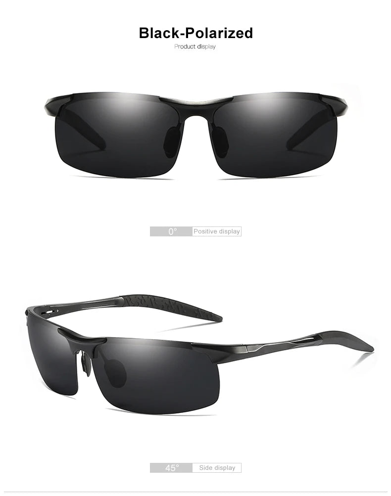 Ochelari de soare polarizați pentru bărbați marca CLLOIO, ramă din aluminiu, UV400, anti-orbire, ochelari de soare pentru bărbați, ochelari de condus, fără ramă, Oculos De Sol
