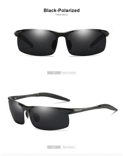 Ochelari de soare polarizați pentru bărbați marca CLLOIO, ramă din aluminiu, UV400, anti-orbire, ochelari de soare pentru bărbați, ochelari de condus, fără ramă, Oculos De Sol