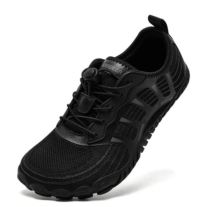 HOBIBEAR Wide Toe Barefoot Sneakers, Unisex Non-Slip Outdoor Athletic Shoes with Elastic Band, Beach Sneakers
