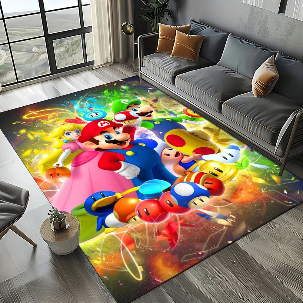 Covor cu motiv retro Mario, covor pentru sufragerie, dormitor, canapea, preș de intrare, decor, covoraș de joacă pentru copii