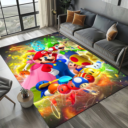Covor cu motiv retro Mario, covor pentru sufragerie, dormitor, canapea, preș de intrare, decor, covoraș de joacă pentru copii