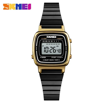 SKMEI1901 Women Top brands Luxury 3Bar Waterproof Ladies Watches Small Dial Digital Watch Relogio Feminino  Fashion Sport Watch