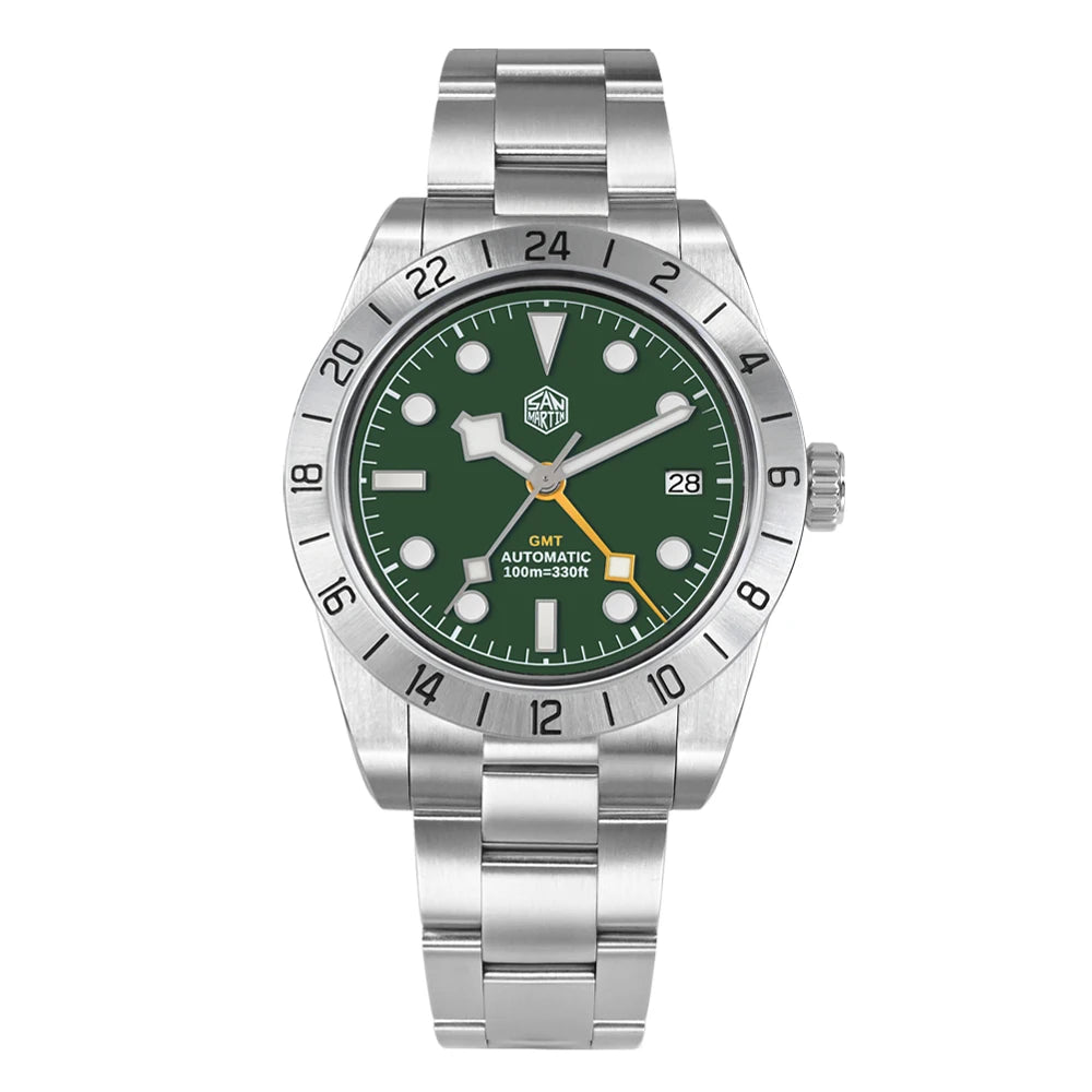 San Martin New 39mm NH34 BB GMT Automatic Mechanical Watch Sport Watch Sapphire Luminous Waterproof 100m for Men Watch SN0054