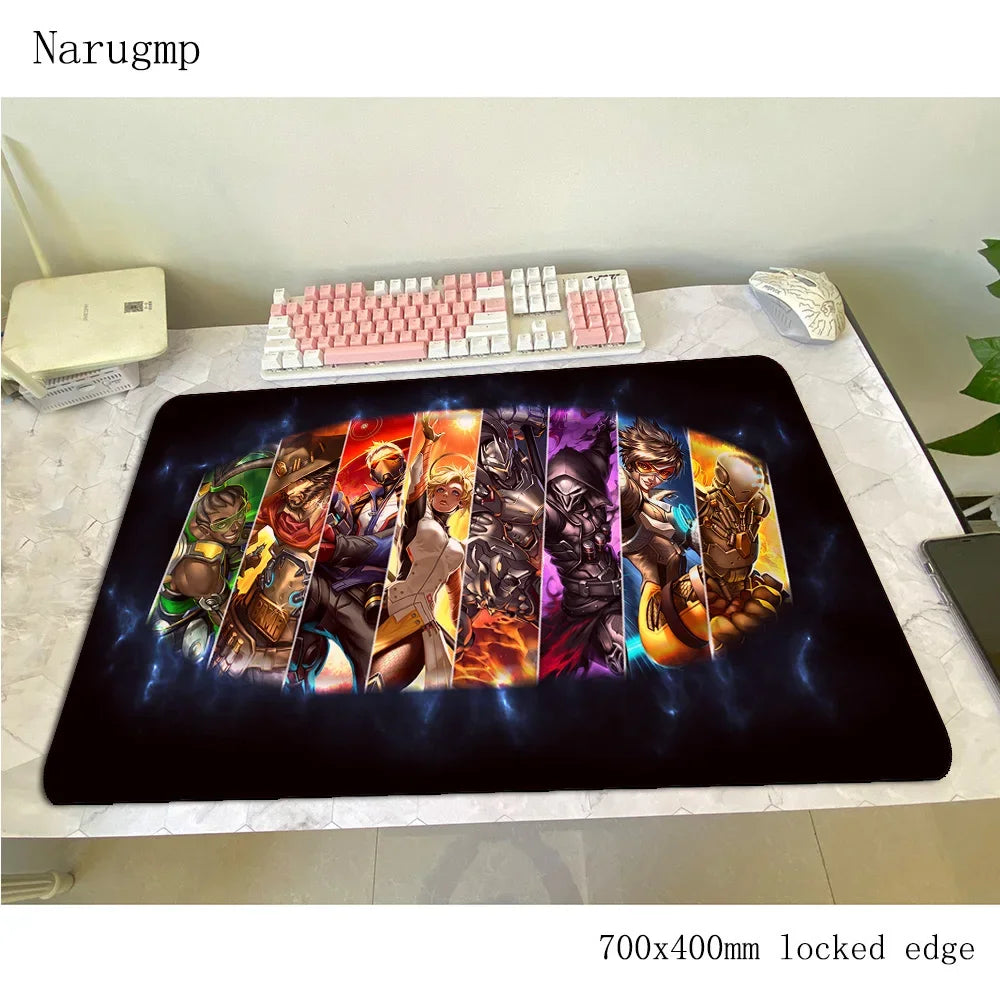 Alfombrilla de ratón Overwatch 700x400x3mm gaming anime con personalidad, esterilla de escritorio para oficina y notebook, regalo para niño, padmouse para juegos PC gamer