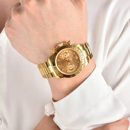 Luxury VK63 Watches gold 39mm quartz Chronograph Business Watch Men's VK63 Sport Sapphire Glass Gem dial Ceramic bezel inser
