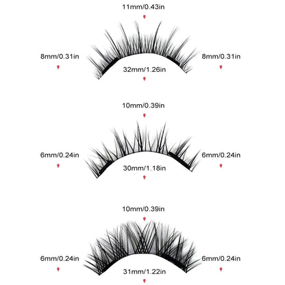 MAGEFY 3 Pairs Magnetic Eyelashes with Applicator Glue Free Reusable Magnetic Lashes Multiple Styles Natural Anime Magnetic Lash