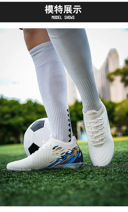 Casual Comfortable Men Sports Shoes Soccer Shoes Men Anti-slip Outdoor Grass Training Breathable Lace-up Football Boots
