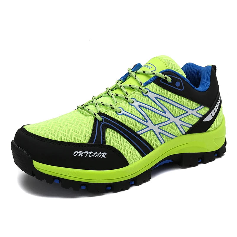 Sapatos de caminhada de marca para homem em malha respirável, calçado de viagem outdoor impermeável para caça e pesca, sapatos desportivos de montanha, todo-o-terreno e equitação