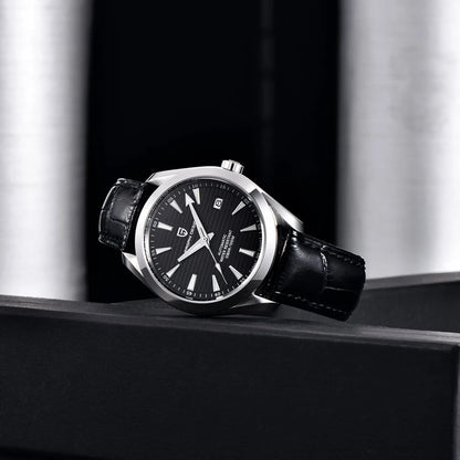 Relógio de luxo para homem PAGANI DESIGN – Modelo automático mecânico (calibre 8215), em aço inoxidável, estanque, com indicador de data e ponteiros luminescentes